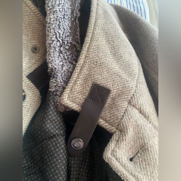 Tarocash Mens Wool Blend Jacket Brown Size XL Long Sleeve Zip Buttons - Picture 5 of 16